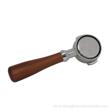 Customize stainless steel wood handle coffee portafilter